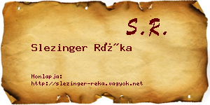 Slezinger Réka névjegykártya